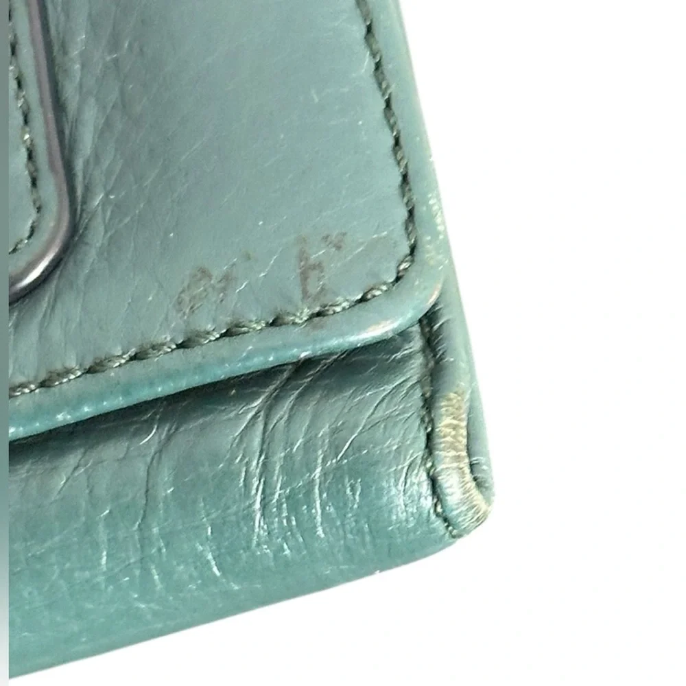 MARC JACOBS Recruit Continental Tri-fold Green Leather Wallet